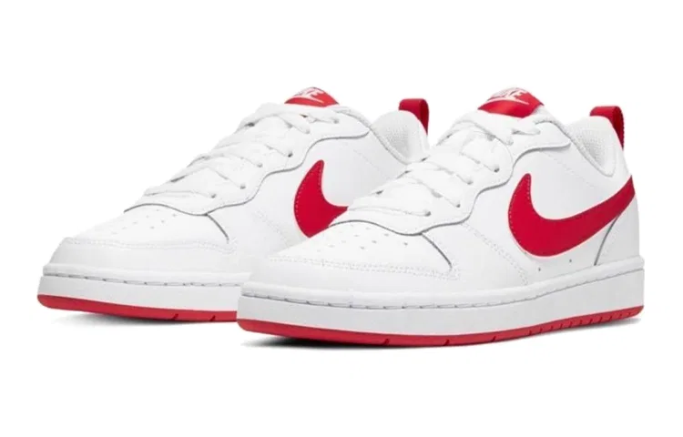Детские кроссовки для скейтбординга с низким верхом Court Borough 2 Nike, White Red — фото 4