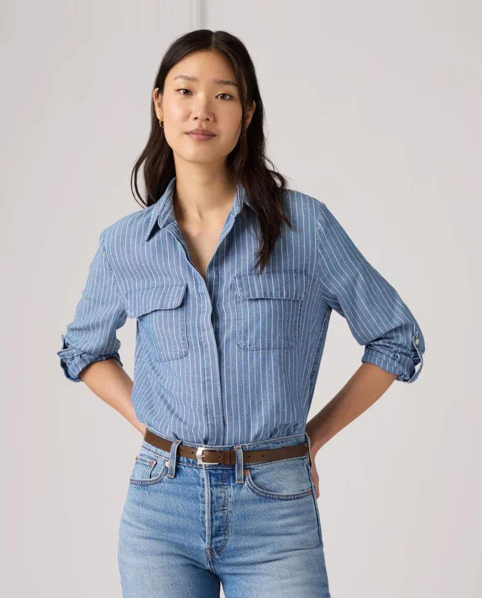 Женская рубашка с длинным рукавом, Vaquera, Levi's, синий — фото 4