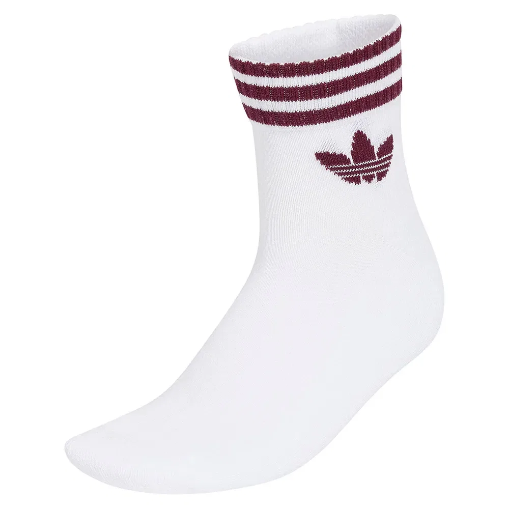 Женские носки с длиной до щиколотки с 3 полосками Adidas Originals, White