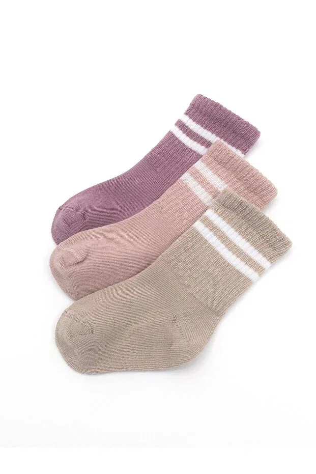 Детские носки для новорожденных хлопковые полосатые Basics Karamila, Beige