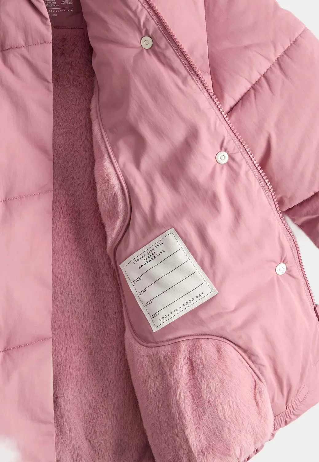 Удлиненная стеганая куртка. - зимнее пальто Marks & Spencer, Dusted Pink — фото 3