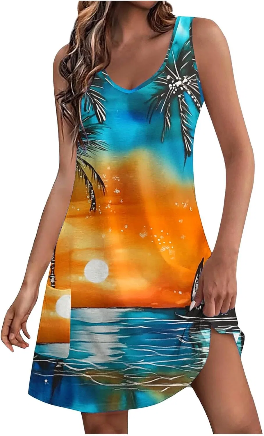Женское летнее платье с пальмами Hawaiian, Orange