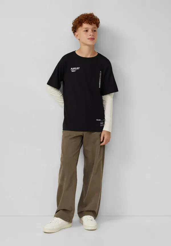Футболка с длинным рукавом с принтом Long sleeved top S.Oliver, schwarz, черный