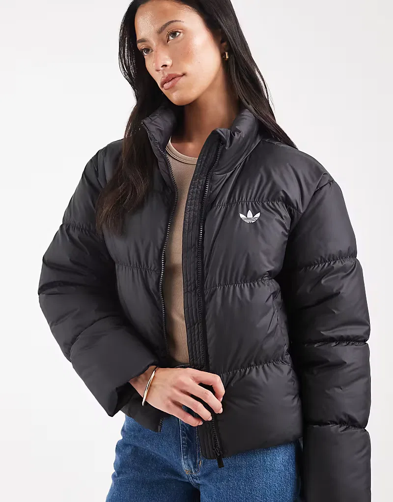 Утепленная короткая куртка Adidas Originals, черный