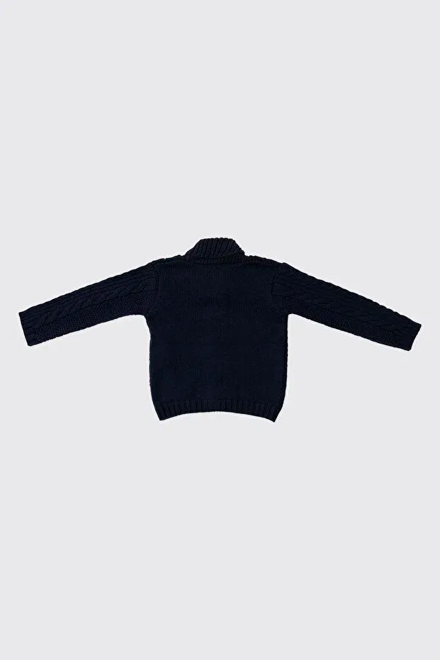 Детский кардиган для мальчиков с косами Panço, Dark Blue — фото 2