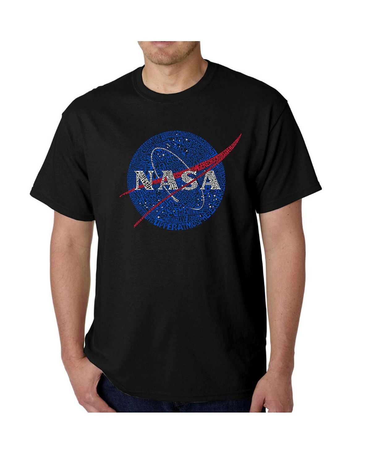 

Мужская футболка word art - логотип nasa meatball LA Pop Art, черный