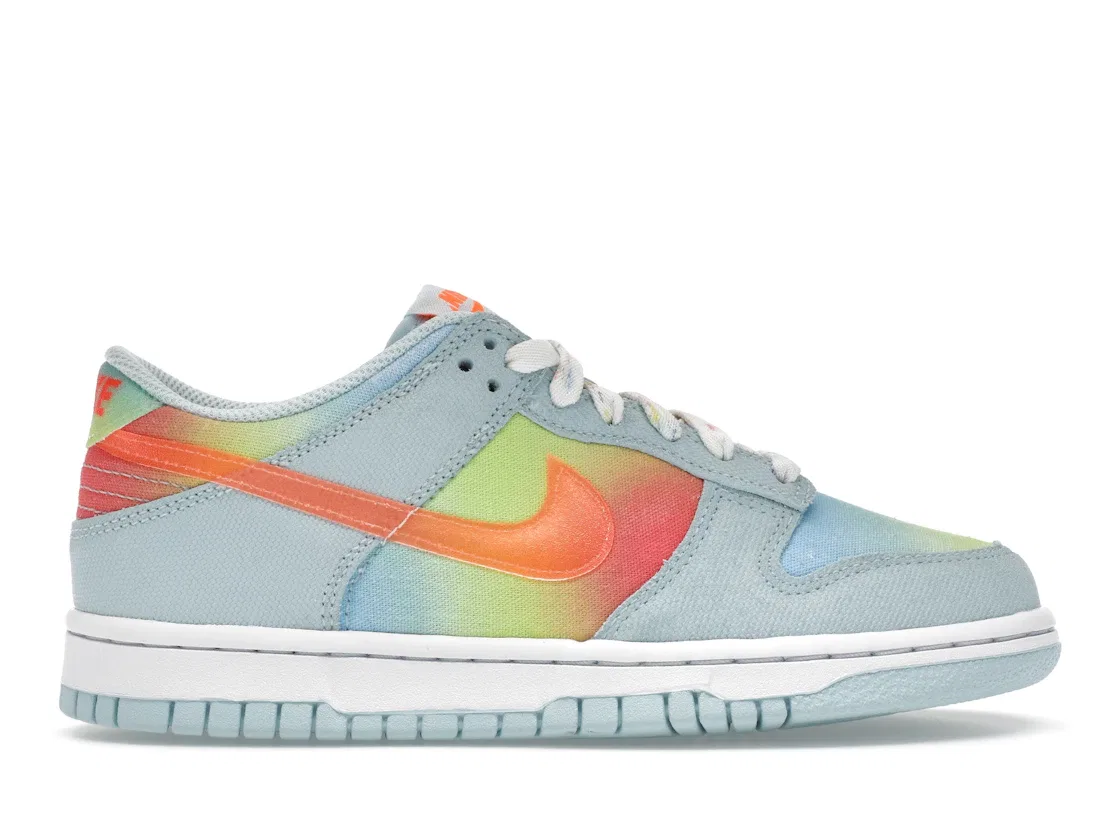 Детские кроссовки Lifestyle Nike Dunk Low, Glacier Blue/Light Lemon Twist/Aquarius Blue/Total Orange