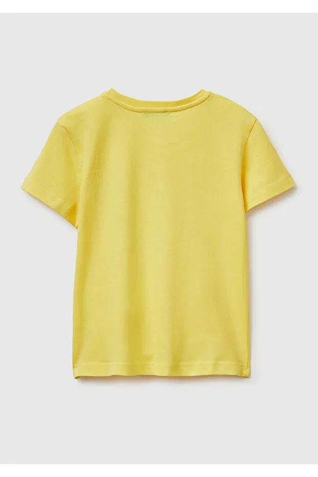 Детская футболка для мальчиков с принтом United Colors Of Benetton, Yellow — фото 2