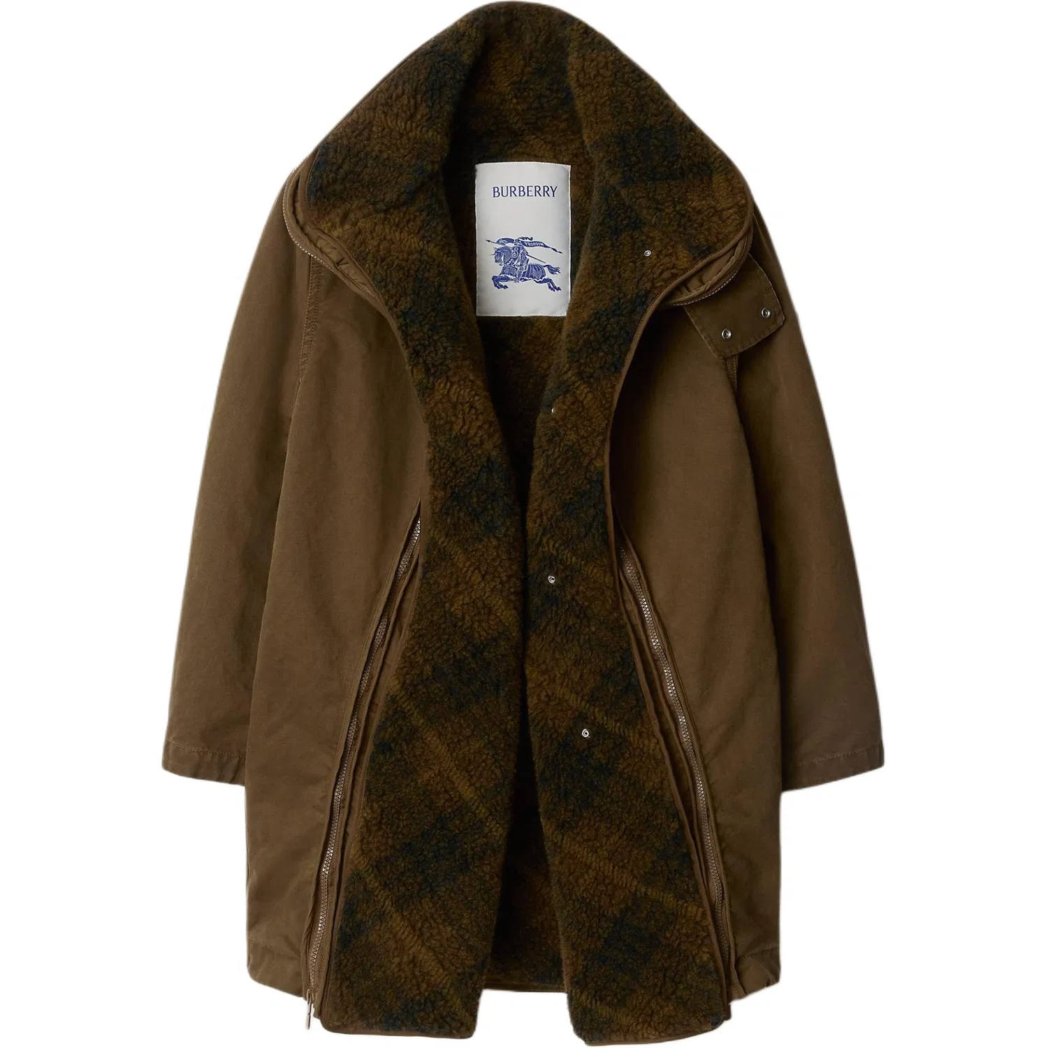 Женское пальто-парка хлопковое с отстегивающимся утеплителем Burberry, Bison Color