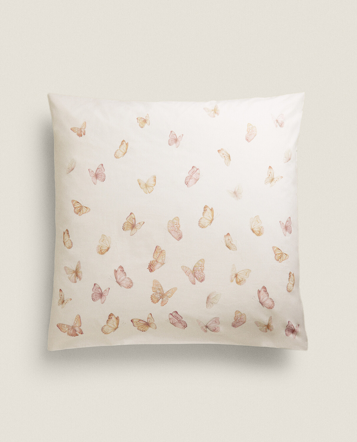 Наволочка Zara Home Butterfly Cotton Duvet Cover, светло-розовый — фото 2