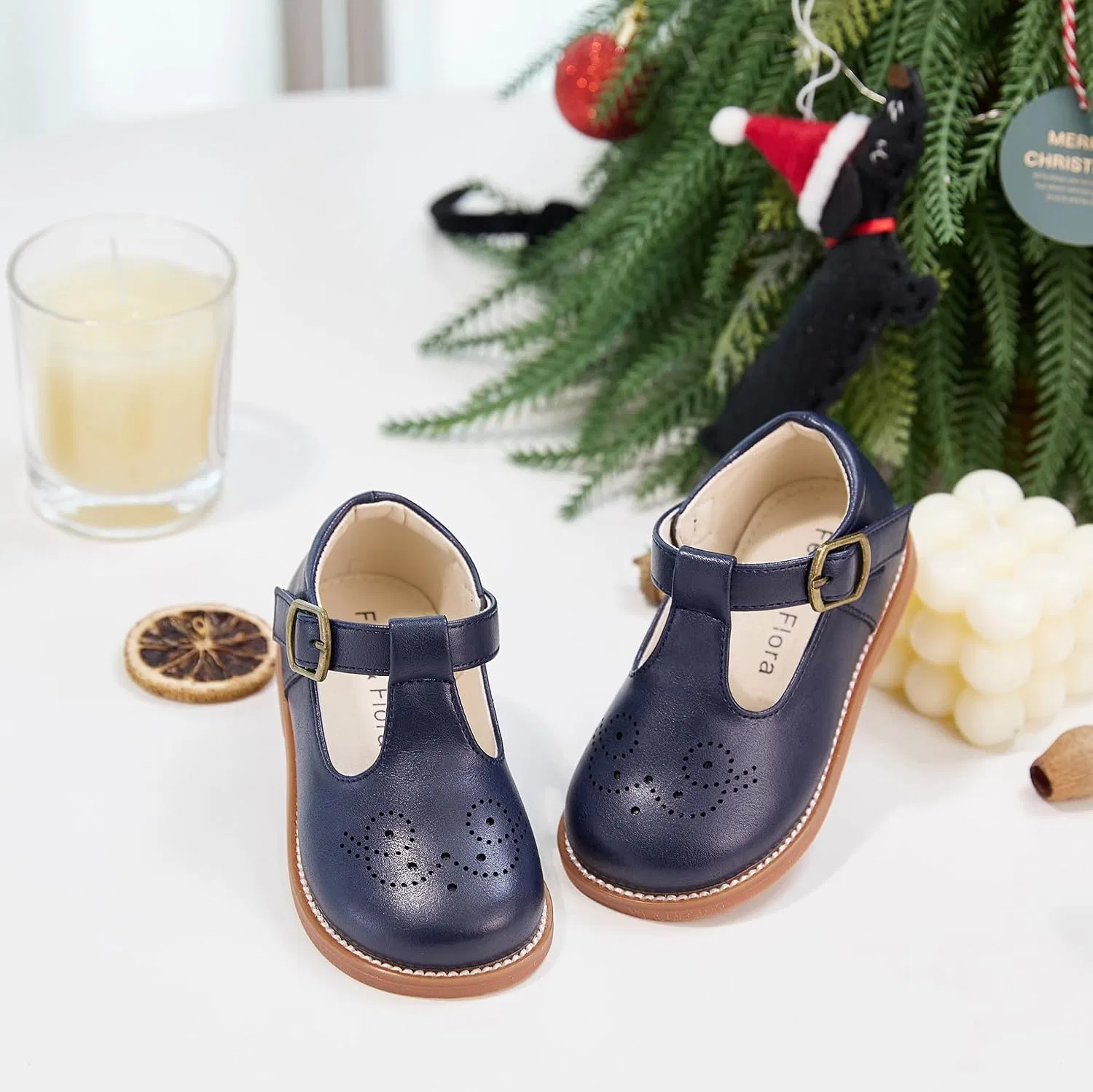Детские туфли Мэри Джейн для девочек Felix & Flora, Navy Blue — фото 3