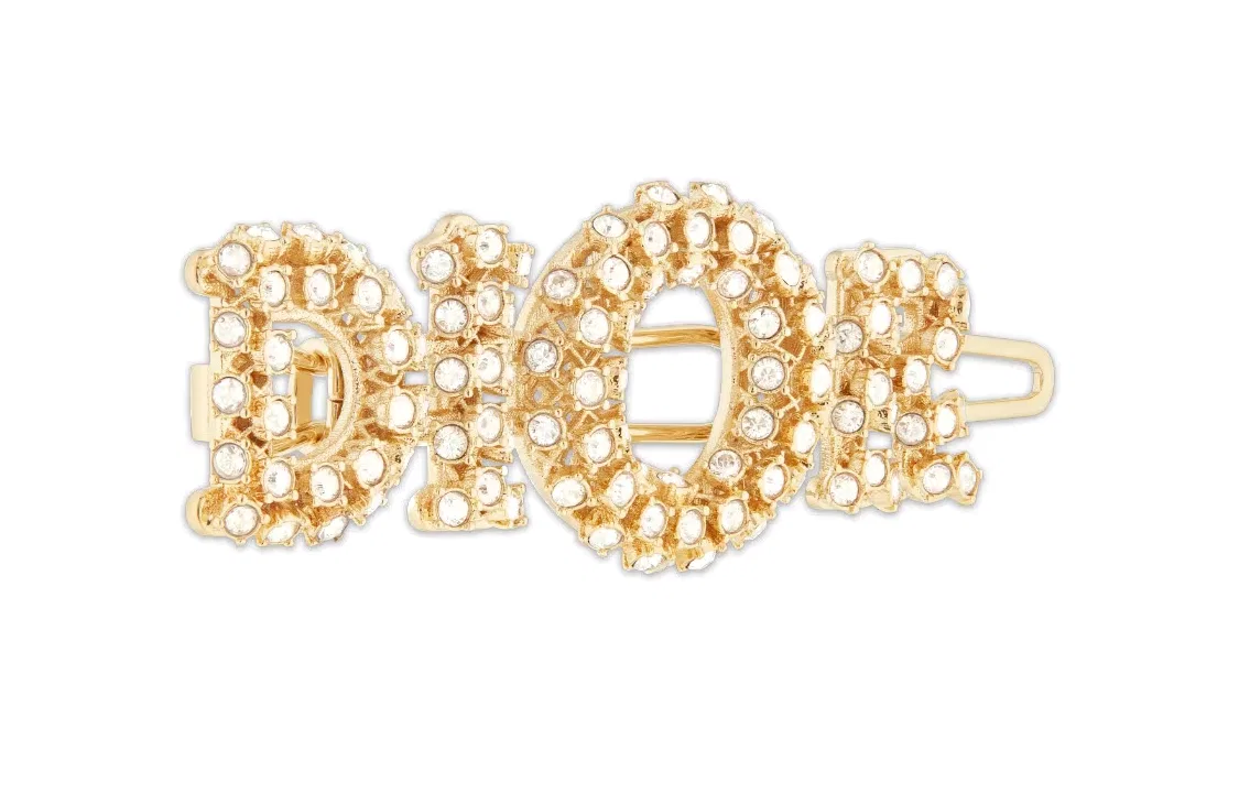Женские заколки для волос с кристаллами Gold DIOR — фото 3