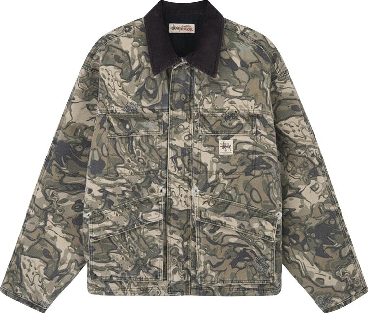 

Куртка Stussy Washed Canvas Shop Jacket 'Veil Camo', разноцветный