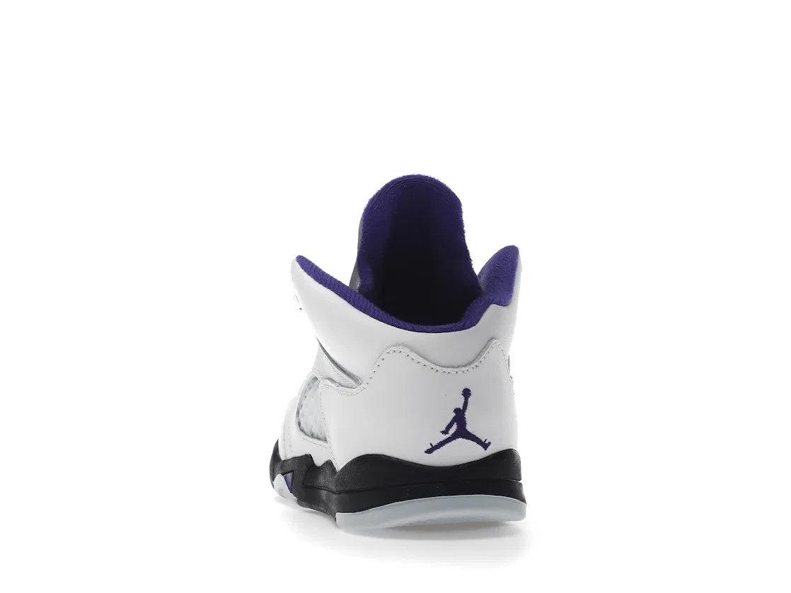 Детские кроссовки с принтом Jordan 5 Retro Jordan, White/Dark Concord-Black — фото 4