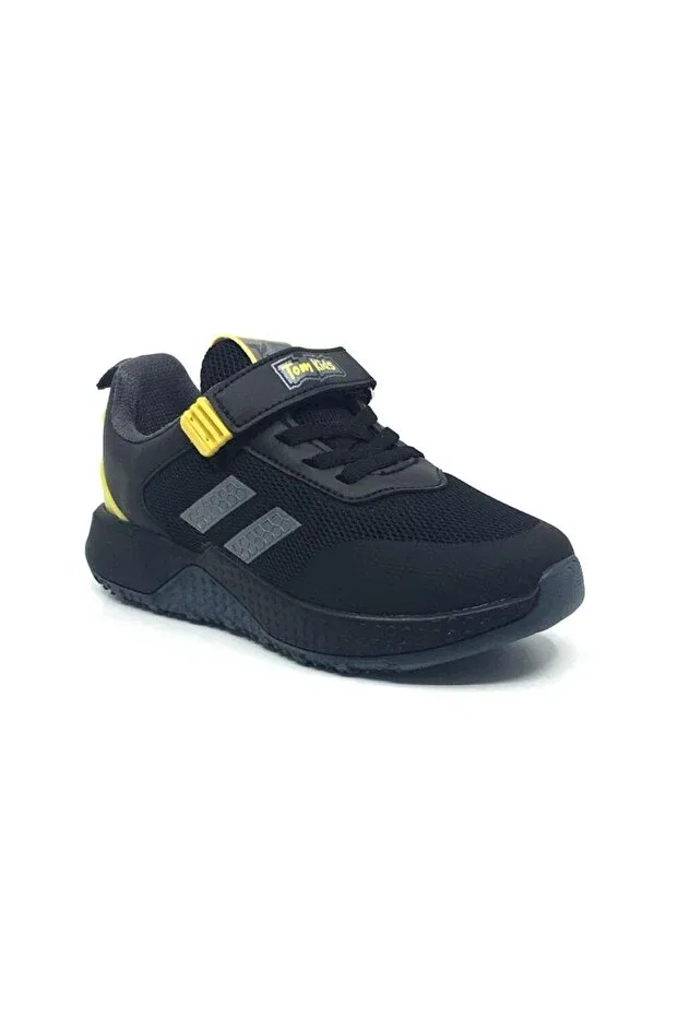 Детские спортивные кроссовки для мальчиков с липучкой Taşpınar Ayakkabı, Black Yellow