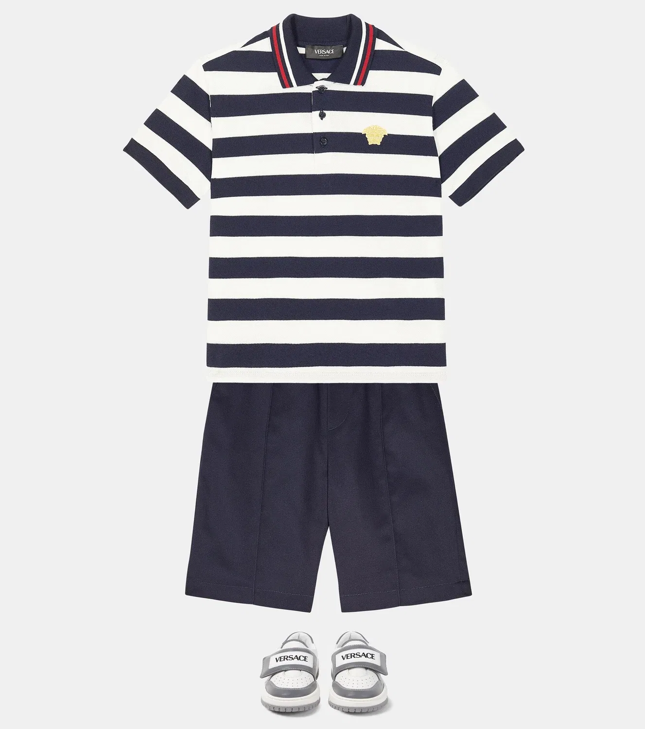 Шорты хлопковые Versace Kids, синий — фото 2