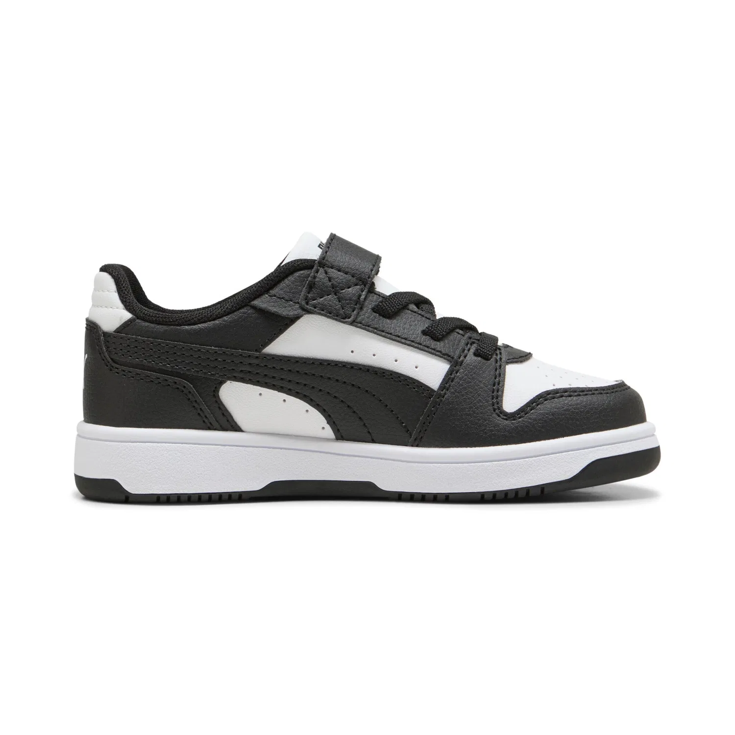 Детские кроссовки на липучках PUMA Rebound Slam Lo AC PS, White/Black — фото 3