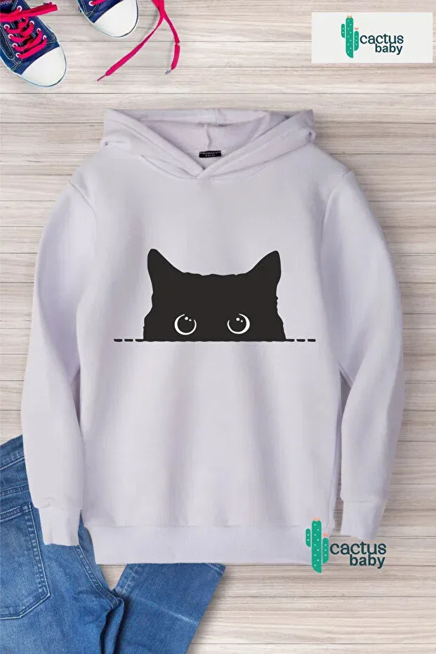 Детское худи для девочек хлопковое Cactus Collection, White