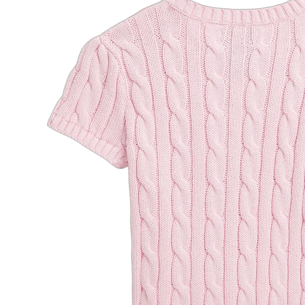 Детский трикотажный свитер с длинным рукавом Polo Ralph Lauren, Light Pink — фото 4