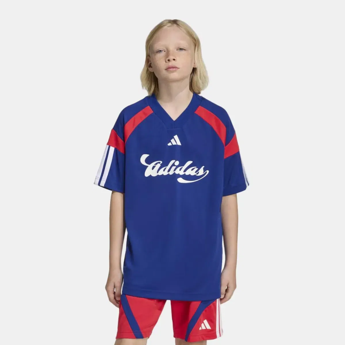 Детская футболка с принтом House of Tiro adidas, Azul