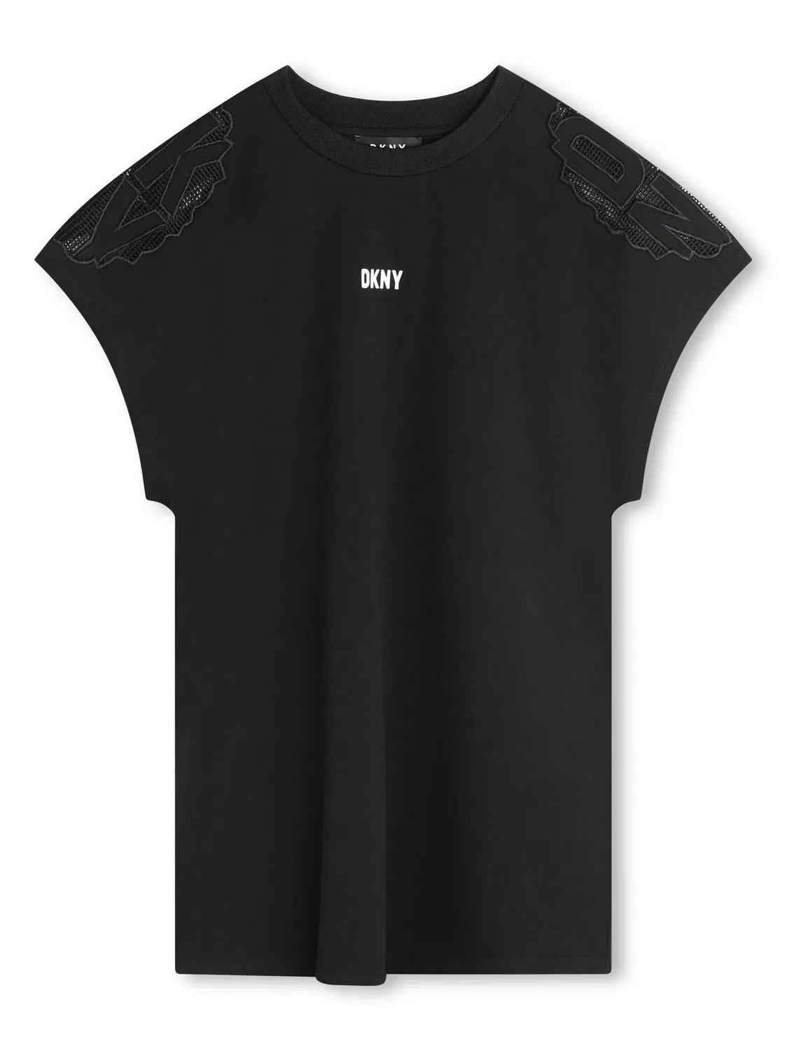 Платье с вышитым логотипом DKNY, черный