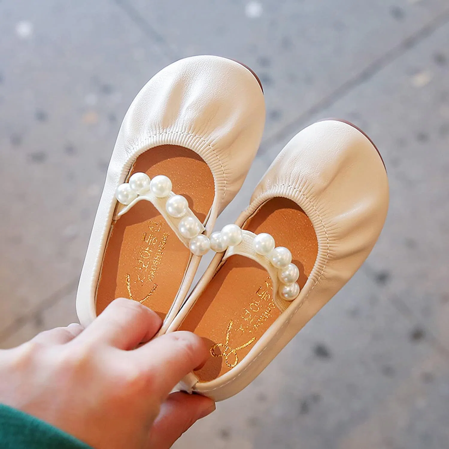 Детские балетки для девочек с мемори-пеной House Slipper, Beige — фото 4