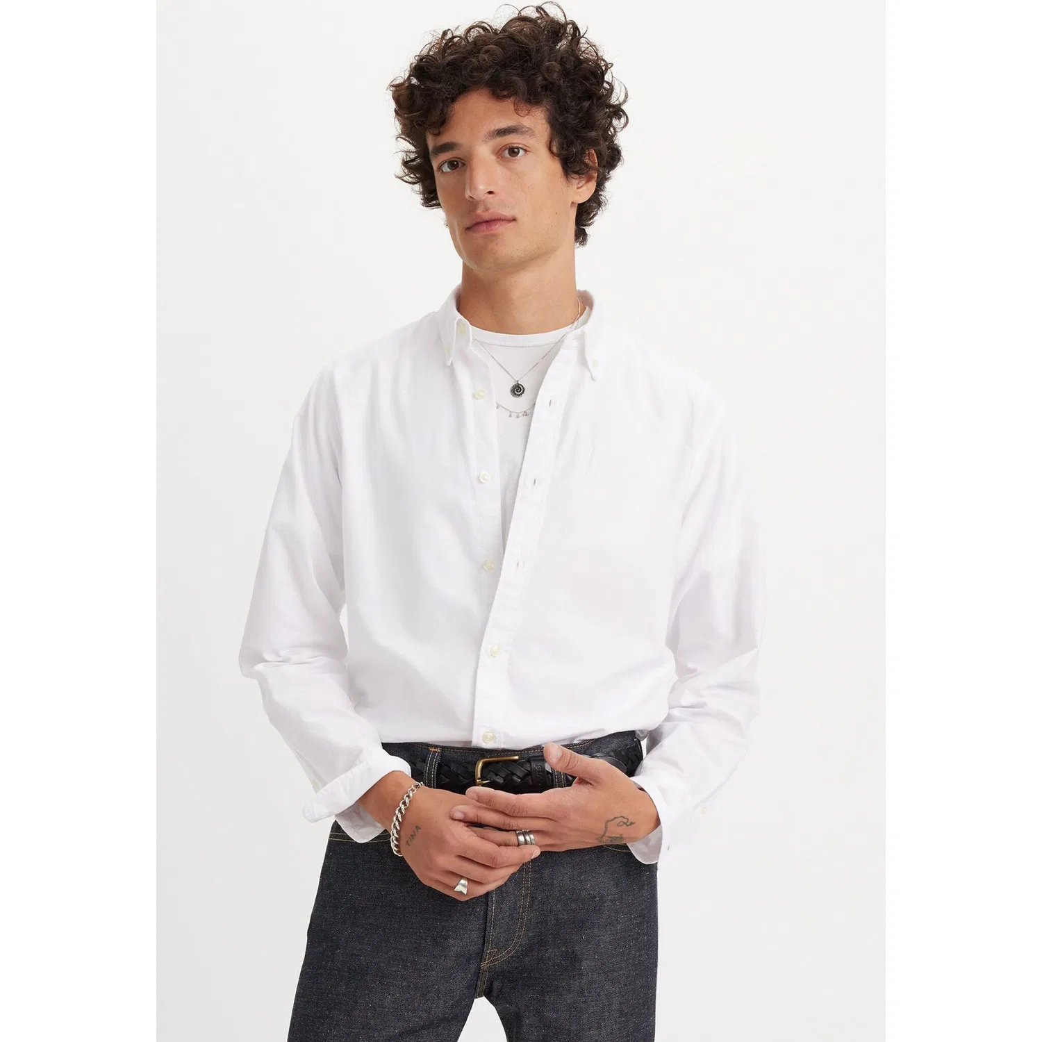 Мужская повседневная рубашка с длинным рукавом Levi's, Bright White