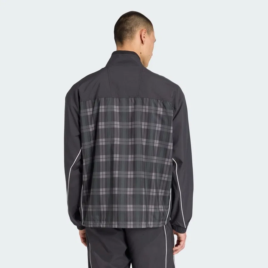 Спортивный свитшот с принтом Tartan Loose Track Top adidas, Черный — фото 2