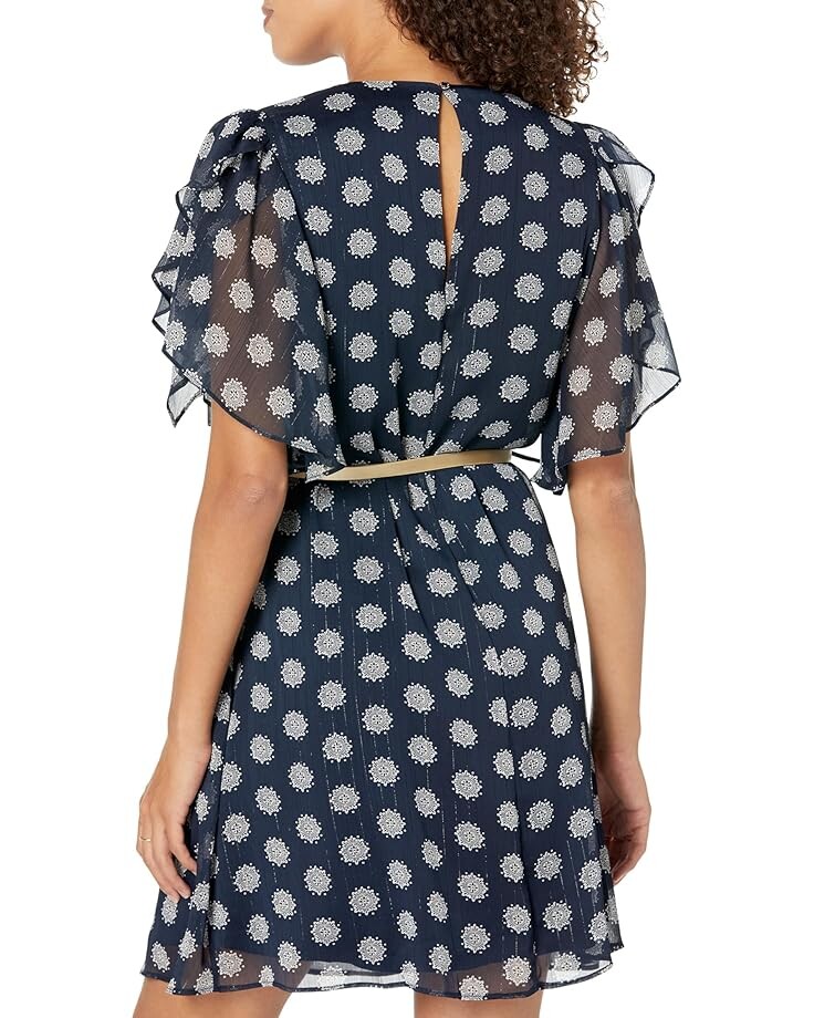 

Платье Tommy Hilfiger Medallion Print Chiffon with Lurex Dress, цвет Sky Captain/Ivory