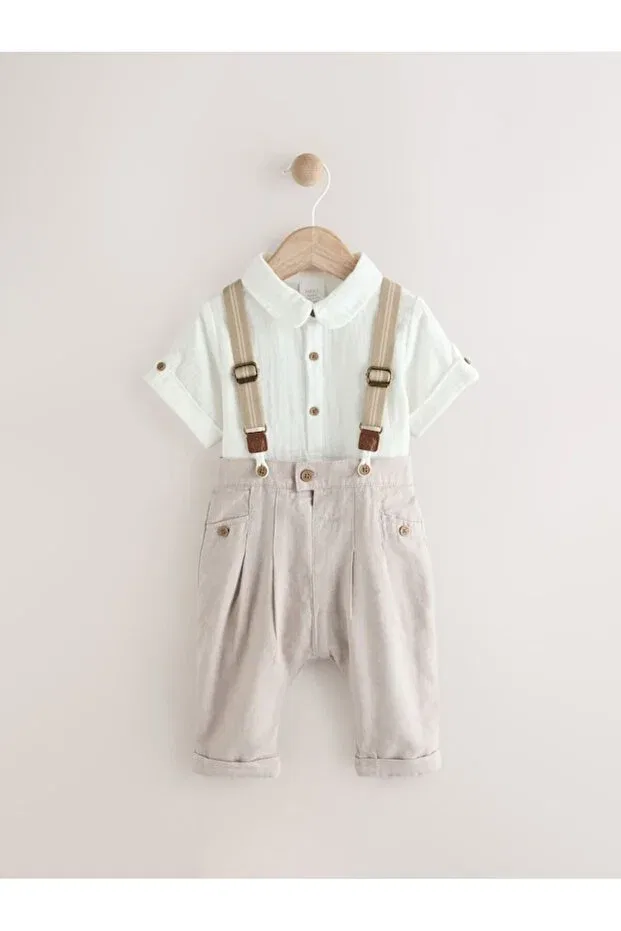 Детский набор для мальчиков из муслина Костюм Next Baby, Cream — фото 4