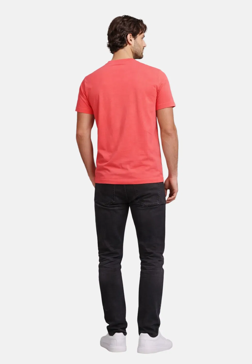 Мужская базовая хлопковая футболка P-030 U.S. Polo Assn., Coral — фото 4