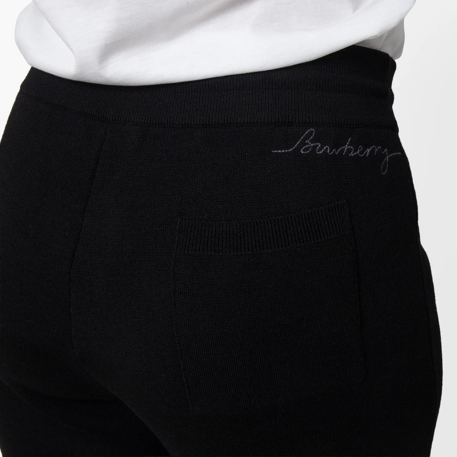 Брюки спортивные с вышитым логотипом Logo Embroidered Knitted Track Pants Burberry, Black — фото 2
