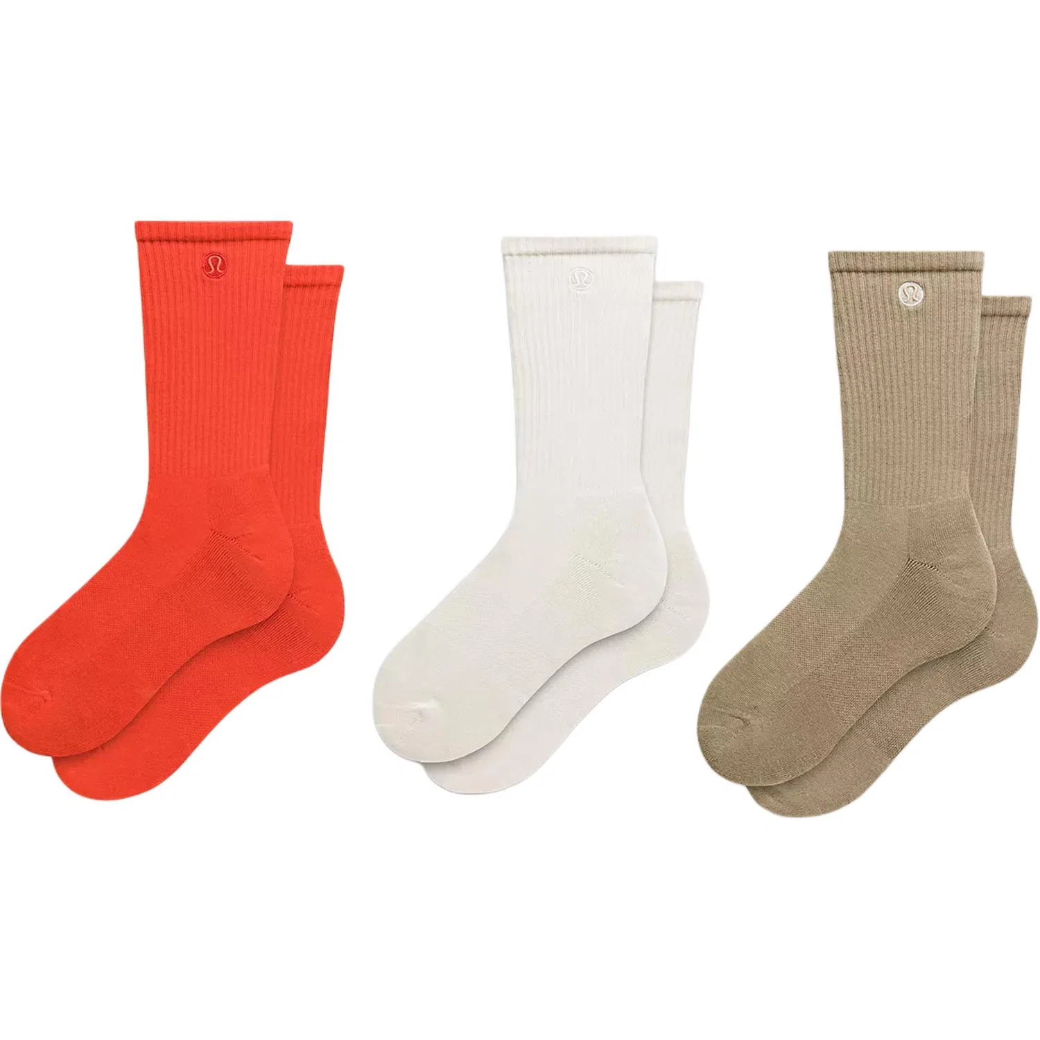 Детские носки до колена, набор из 3 пар, Cherry Ash/Oak Brown/Light Ivory White, Lululemon