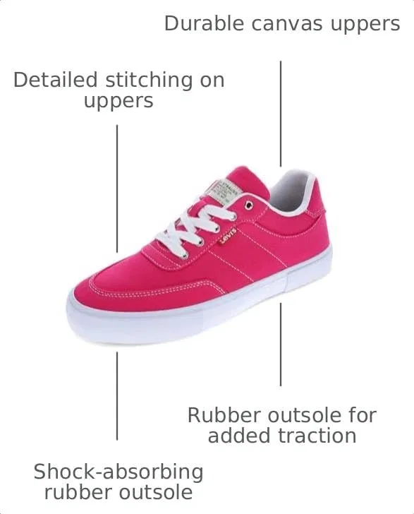 Детские кеды на шнуровке из твила и канвы Maribel CVS Levi's, Fuschia — фото 3