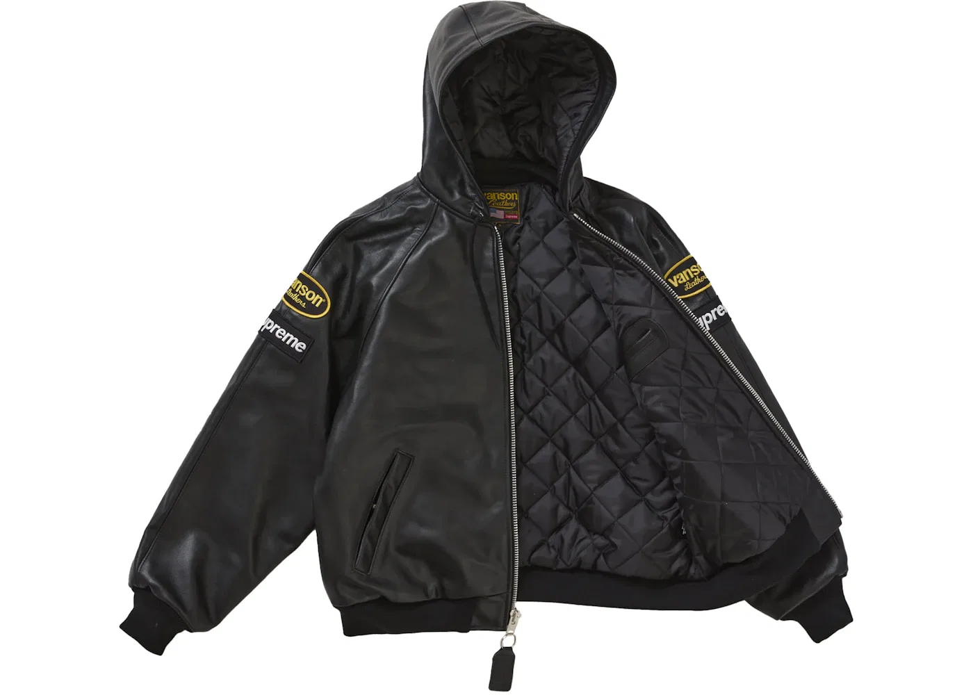 Мужская куртка с капюшоном Leathers Hooded Work Supreme, Black — фото 2