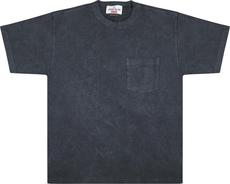 Футболка Supreme x Stone Island Pocket T-Shirt 'Black', черный — фото 2