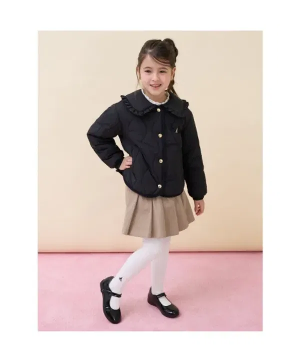 Пуховик детский девичий Beanpole Kids, черный — фото 4