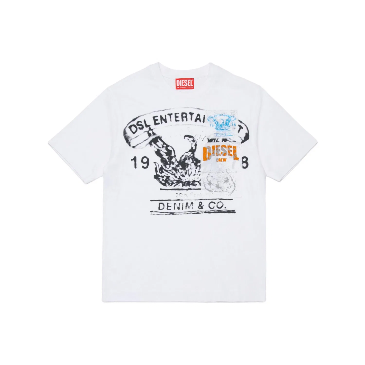 Футболка с круглым вырезом DIESEL, White