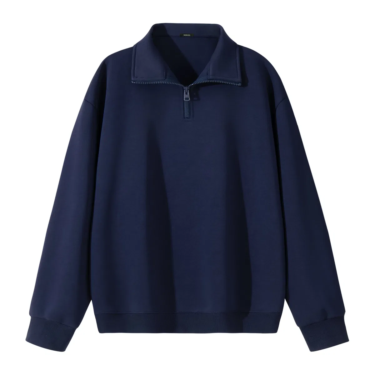 Детское свитшот с высоким воротником утепленный MINISO, Heather Gray — фото 4