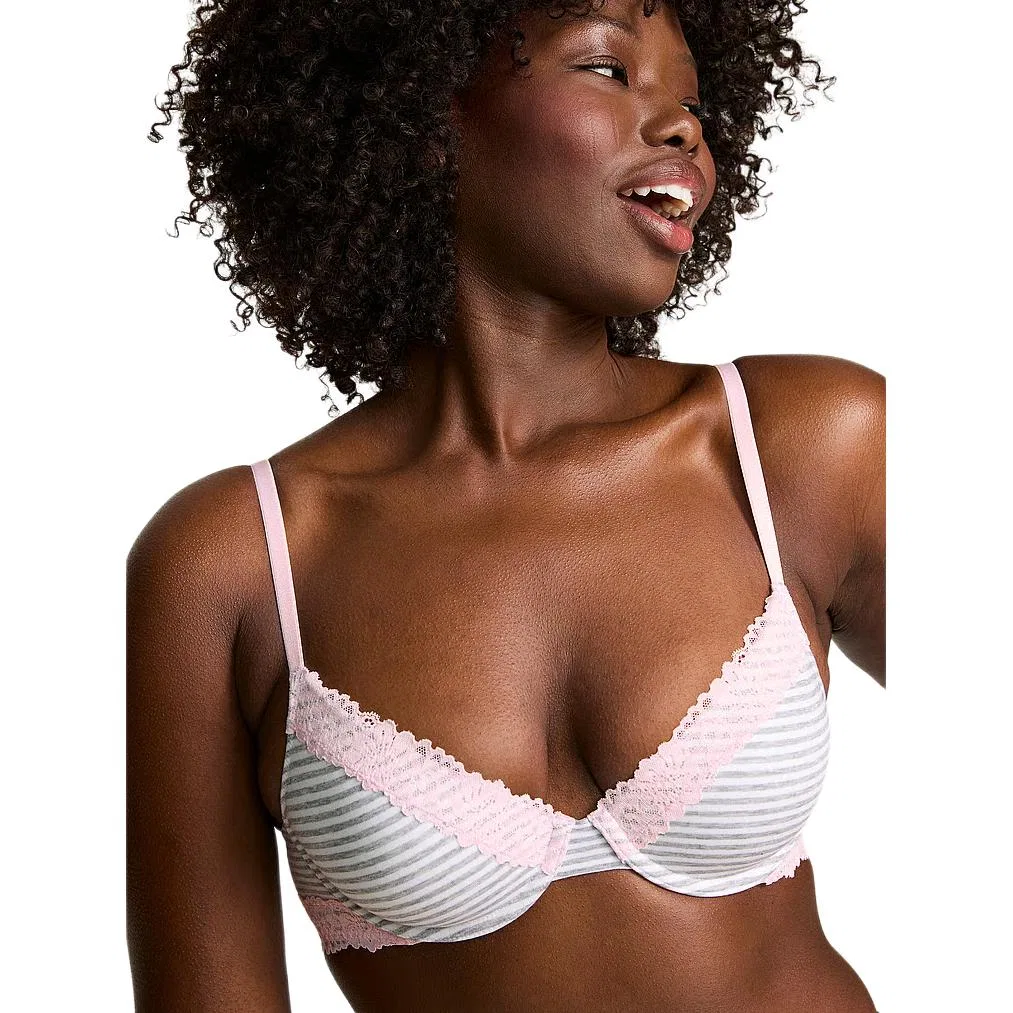 Женский бюстгальтер с бретелями Victoria's Secret, Heather Gray Stripes — фото 4