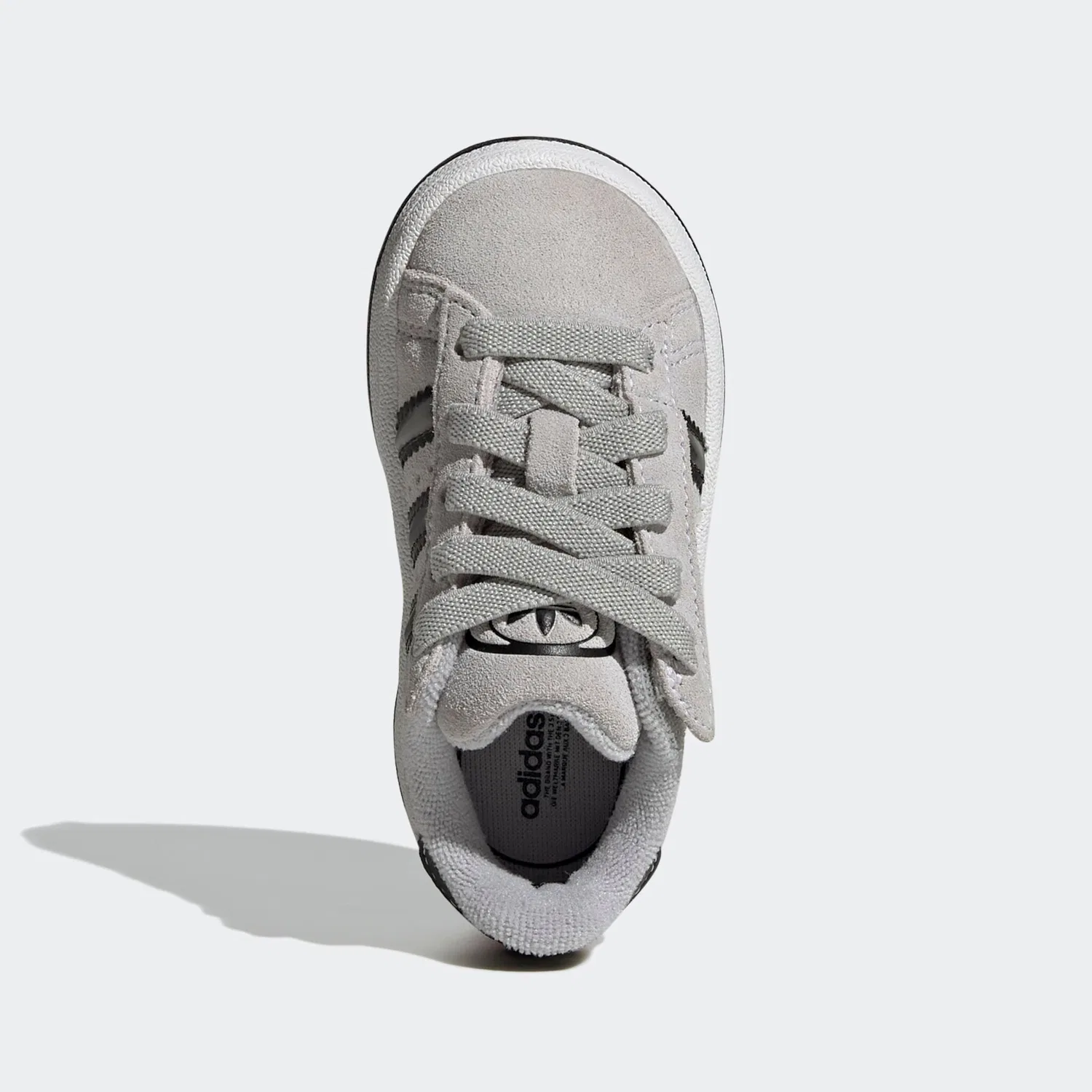 Детские кроссовки с эластичной шнуровкой и липучками Adidas Originals, Grey/Metallic Silver/Black — фото 4