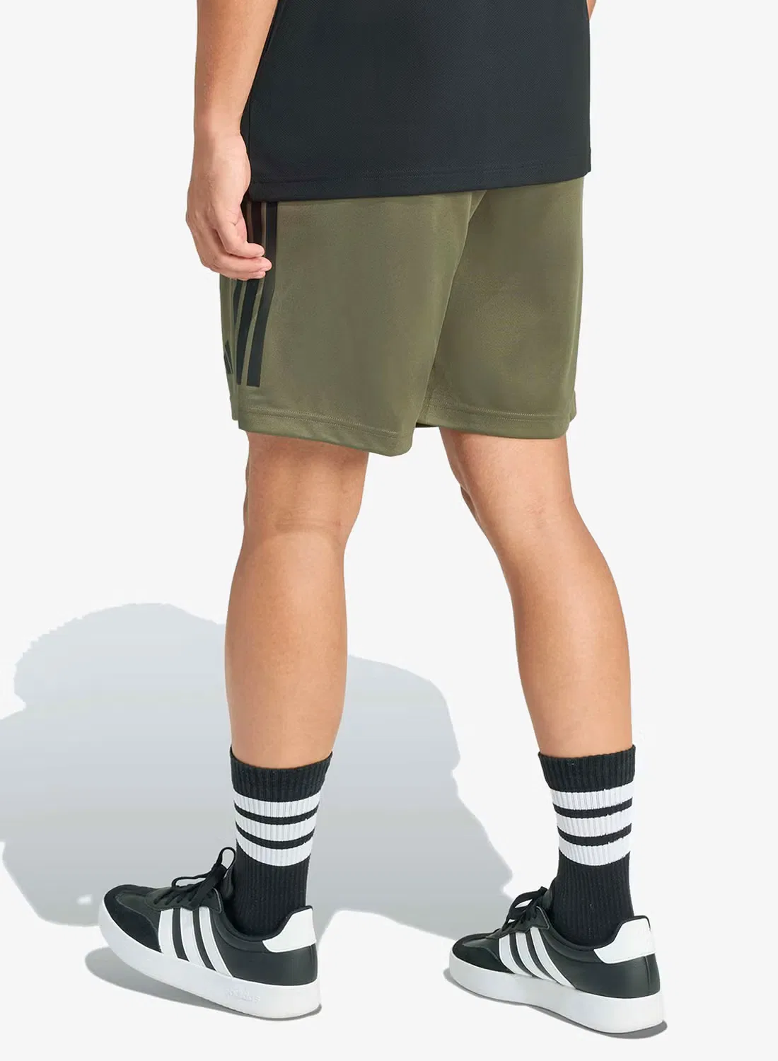 Шорты с технологией Climacool Sereno Cut 3-Stripes Adidas, оливковый — фото 2
