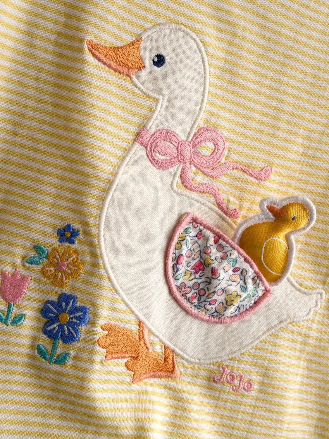 Футболка с аппликацией утенок и карманом для игрушки JoJo Maman Bébé, светло-желтый — фото 4