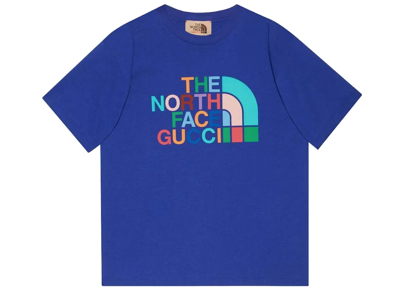 Мужская футболка с принтом Gucci x The North Face T-shirt Gucci, Blue/Multicolor