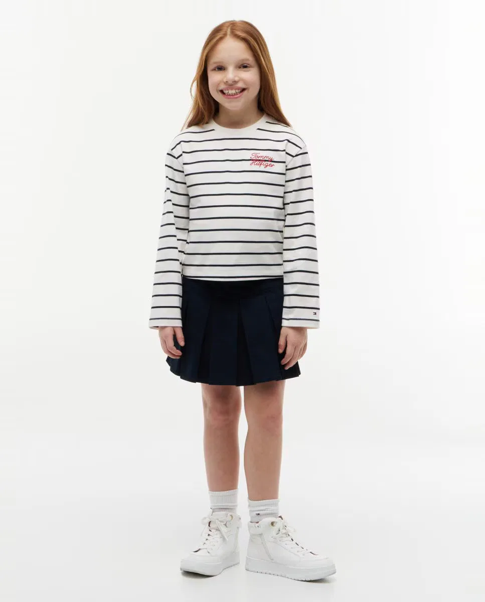 Детская футболка с длинным рукавом, Logo, Tommy Hilfiger, белый — фото 4
