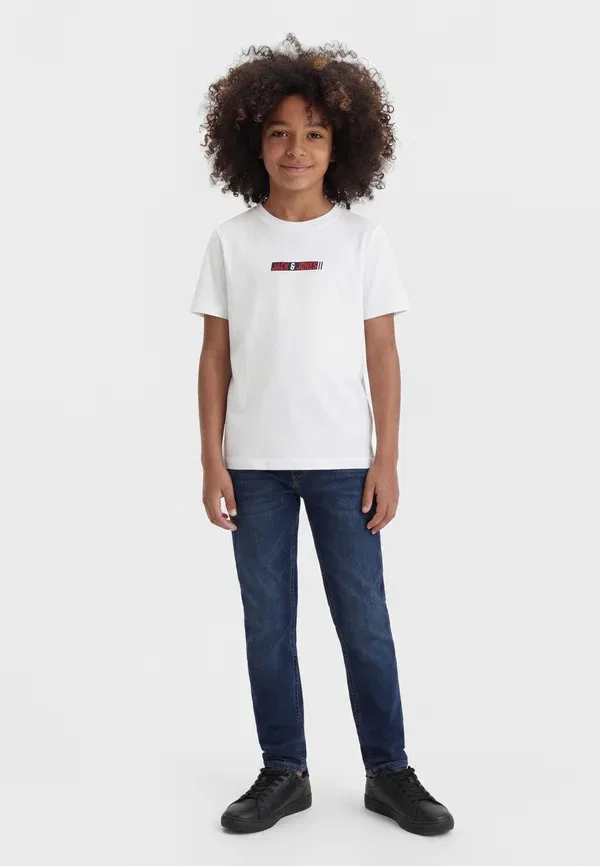 Футболка Jjmunk с круглым вырезом, размер SN JNR - футболка с принтом Jack & Jones Junior, белый
