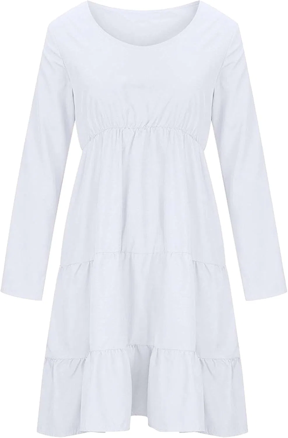 Женское платье макси свободного кроя с карманами, White