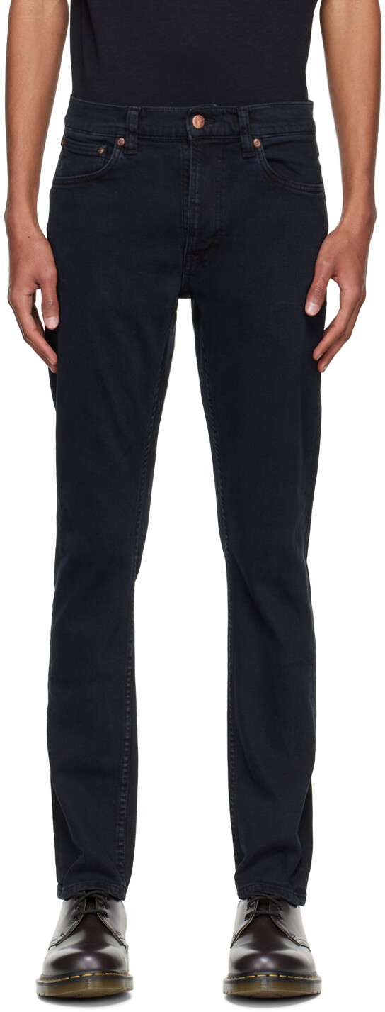 

Черные зауженные зауженные джинсы Lean Dean Nudie Jeans