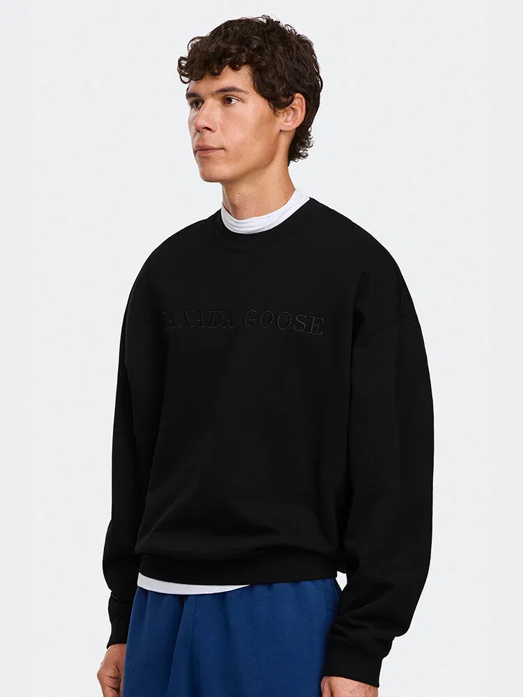 Футболка с длинным рукавом, хлопковая, модель Robe Crew CANADA GOOSE, Black