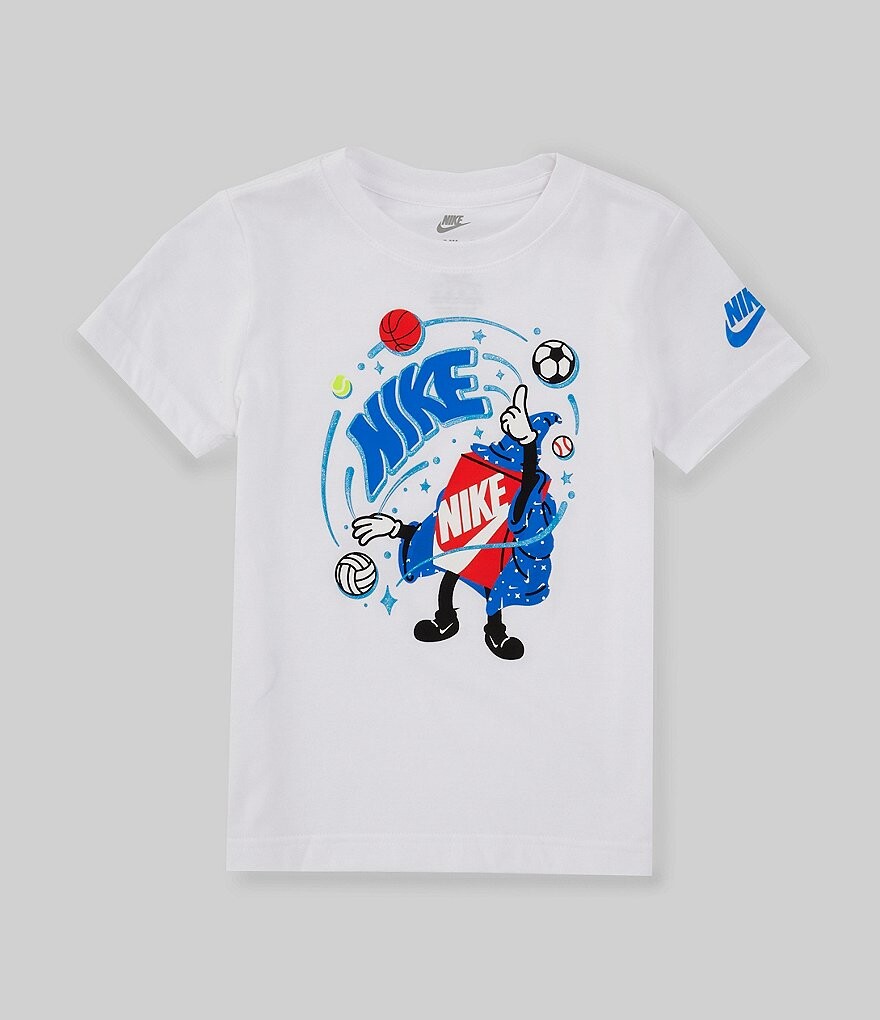 

Спортивная футболка с короткими рукавами и графикой Nike Little Boys 2T-7, белый